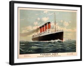 Advertisement for the Cunard Line, C.1908 (Colour Litho)-Fred Pansing-Framed Giclee Print