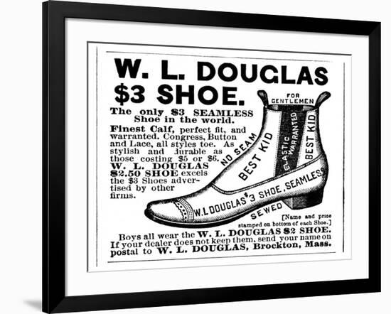 Advertisement for the Douglas $3.00 Men's Shoe, 1887-null-Framed Giclee Print