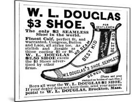 Advertisement for the Douglas $3.00 Men's Shoe, 1887-null-Mounted Giclee Print
