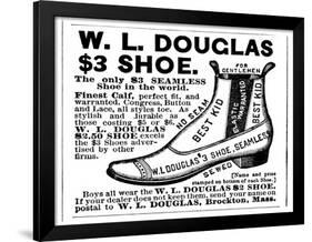 Advertisement for the Douglas $3.00 Men's Shoe, 1887-null-Framed Giclee Print