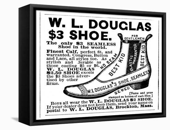 Advertisement for the Douglas $3.00 Men's Shoe, 1887-null-Framed Stretched Canvas