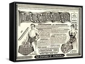 Advertisement for 'The Electropathic Belt', 1890s-null-Framed Stretched Canvas