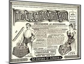 Advertisement for 'The Electropathic Belt', 1890s-null-Mounted Giclee Print