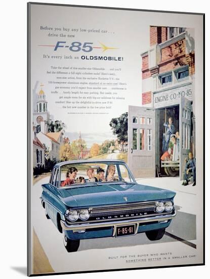 Advertisement for the F-85 Oldsmobile Car, 1961-null-Mounted Giclee Print