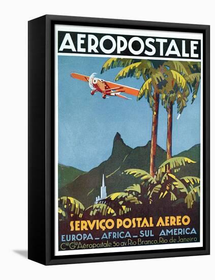 Advertisement for the French Airmail Service, 1929-null-Framed Stretched Canvas