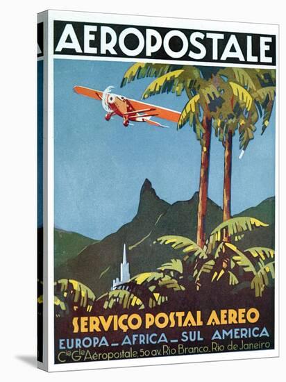 Advertisement for the French Airmail Service, 1929-null-Stretched Canvas