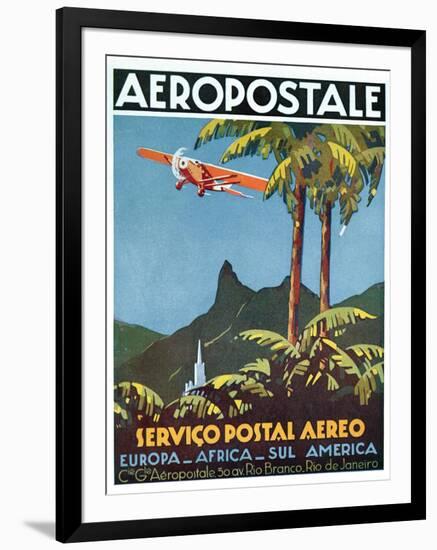Advertisement for the French Airmail Service, 1929-null-Framed Premium Giclee Print