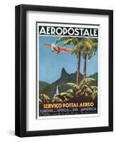 Advertisement for the French Airmail Service, 1929-null-Framed Premium Giclee Print