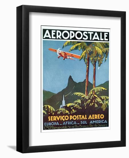 Advertisement for the French Airmail Service, 1929-null-Framed Premium Giclee Print