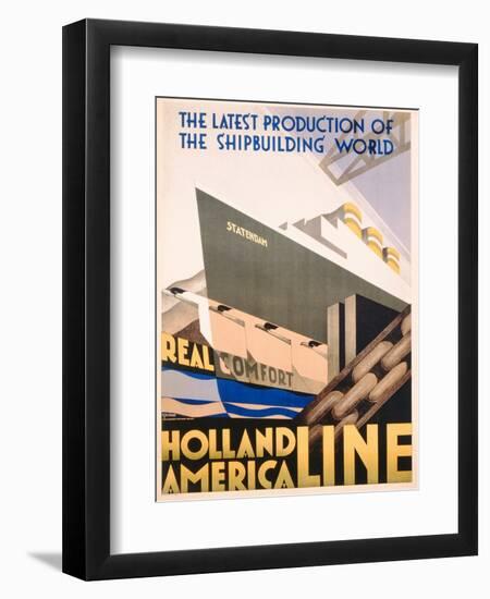 Advertisement for the Holland America Line, c.1932-Hoff-Framed Premium Giclee Print