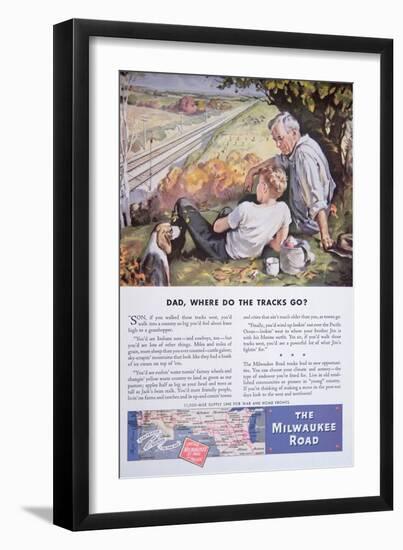 Advertisement for the Milwaukee Road Railway Featuring the 11000 Mile Supply Line-null-Framed Giclee Print