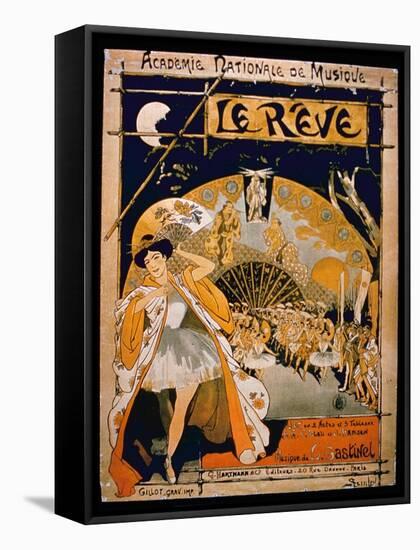 Advertisement for the Musical 'The Dream', at the Academie Nationale De Musique, Engraved by Gillot-French-Framed Stretched Canvas