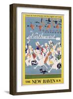 Advertisement for the New Haven Rail Road, C.1930-John Reed-Framed Giclee Print