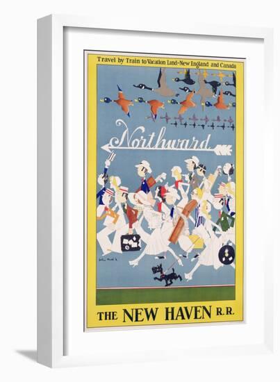 Advertisement for the New Haven Rail Road, C.1930-John Reed-Framed Giclee Print