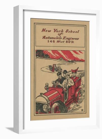 Advertisement for the New York School of Automobile Engineers, C.1907-null-Framed Giclee Print