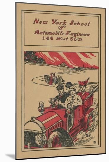 Advertisement for the New York School of Automobile Engineers, C.1907-null-Mounted Giclee Print