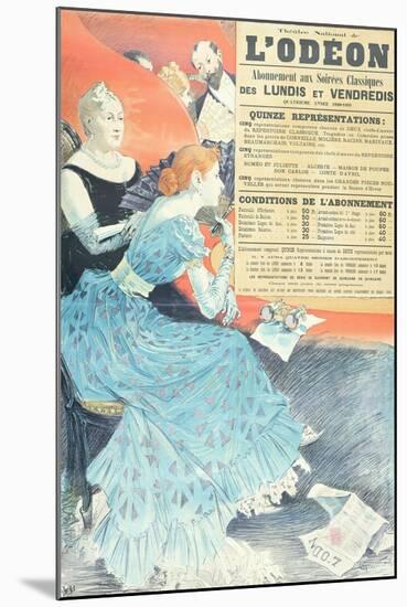 Advertisement for the Odeon Theatre, 1890 (Colour Litho)-Eugene Grasset-Mounted Giclee Print