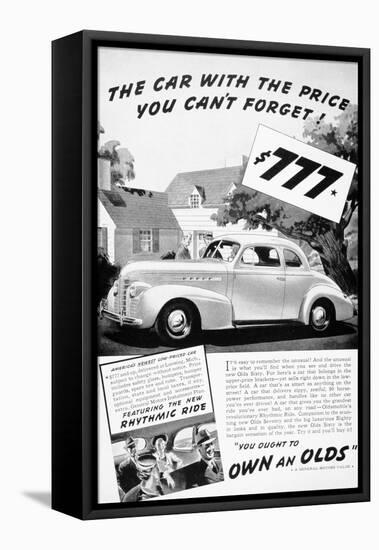 Advertisement for the Oldsmobile Olds Sixty, 1939-null-Framed Stretched Canvas