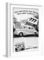 Advertisement for the Oldsmobile Olds Sixty, 1939-null-Framed Giclee Print