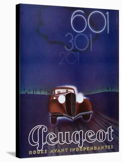 Advertisement for the Peugeot 601, from 'Femina' Magazine, August 1934-null-Stretched Canvas