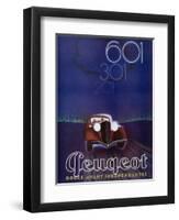 Advertisement for the Peugeot 601, from 'Femina' Magazine, August 1934-null-Framed Giclee Print