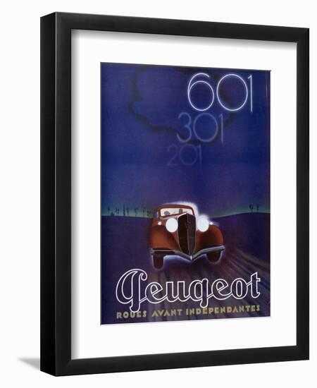 Advertisement for the Peugeot 601, from 'Femina' Magazine, August 1934-null-Framed Giclee Print