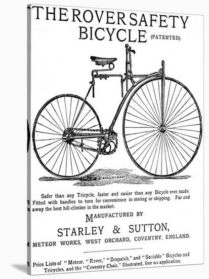 Advertisement for the Rover Safety Bicycle, 1885-null-Stretched Canvas