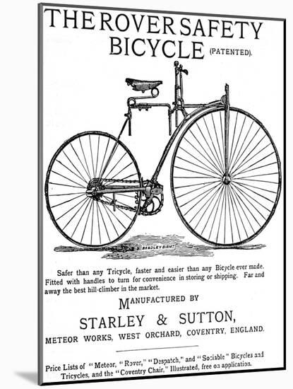 Advertisement for the Rover Safety Bicycle, 1885-null-Mounted Photographic Print