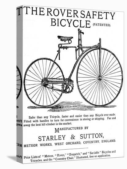 Advertisement for the Rover Safety Bicycle, 1885-null-Stretched Canvas