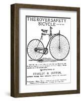 Advertisement for the Rover Safety Bicycle, 1885-null-Framed Photographic Print