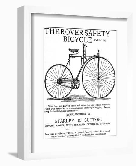 Advertisement for the Rover Safety Bicycle, 1885-null-Framed Photographic Print