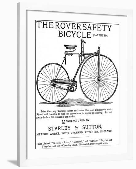 Advertisement for the Rover Safety Bicycle, 1885-null-Framed Photographic Print