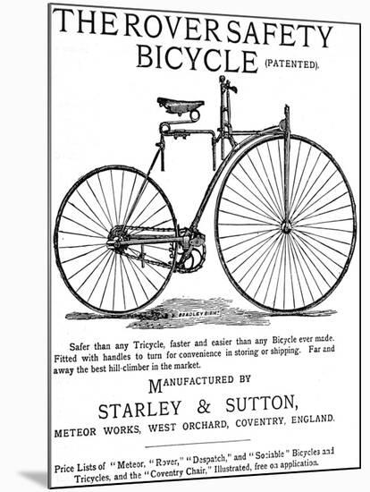 Advertisement for the Rover Safety Bicycle, 1885-null-Mounted Photographic Print