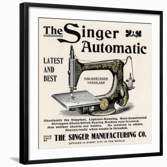 Advertisement for the Singer Automatic Sewing Machine, 1890s-null-Framed Giclee Print