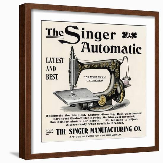 Advertisement for the Singer Automatic Sewing Machine, 1890s-null-Framed Giclee Print