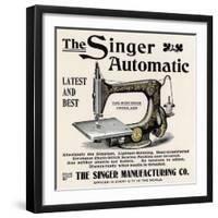 Advertisement for the Singer Automatic Sewing Machine, 1890s-null-Framed Giclee Print