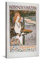 Advertisement for the Thanksgiving Edition of 'Harper's Bazar', 1894 (Colour Litho)-American-Stretched Canvas