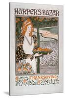 Advertisement for the Thanksgiving Edition of 'Harper's Bazar', 1894 (Colour Litho)-American-Stretched Canvas