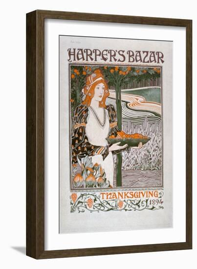 Advertisement for the Thanksgiving Edition of 'Harper's Bazar', 1894 (Colour Litho)-American-Framed Giclee Print