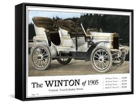 Advertisement for the Winton Automobile, 4-Cylinder Model, with Price List, 1905-null-Framed Stretched Canvas