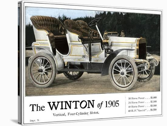 Advertisement for the Winton Automobile, 4-Cylinder Model, with Price List, 1905-null-Stretched Canvas