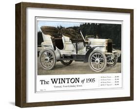 Advertisement for the Winton Automobile, 4-Cylinder Model, with Price List, 1905-null-Framed Giclee Print