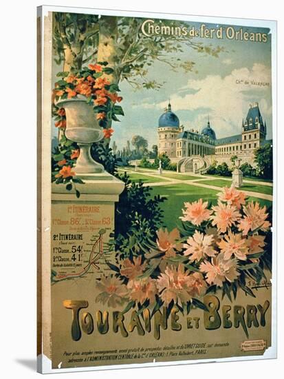 Advertisement for "Touraine et Berry", by Orleans Railway-Hugo D'Alesi-Stretched Canvas