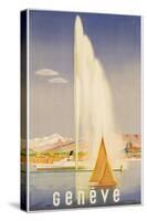 Advertisement for Travel to Geneva, C.1937 (Colour Litho)-Fehr-Stretched Canvas