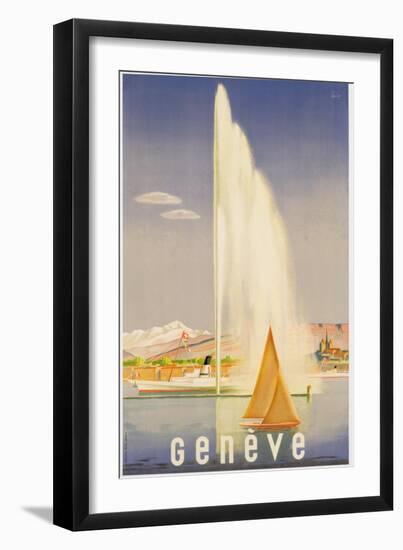 Advertisement for Travel to Geneva, C.1937 (Colour Litho)-Fehr-Framed Giclee Print