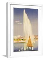 Advertisement for Travel to Geneva, C.1937 (Colour Litho)-Fehr-Framed Giclee Print