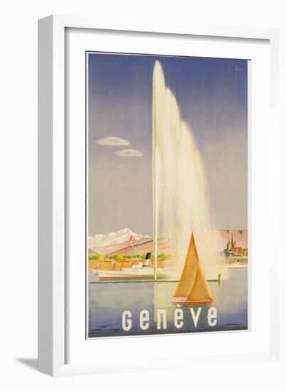 Advertisement for Travel to Geneva, C.1937 (Colour Litho)-Fehr-Framed Giclee Print