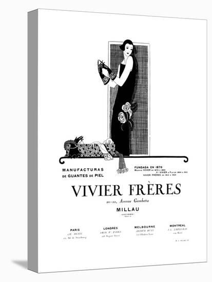 Advertisement for Vivier Freres Leather Gloves-null-Stretched Canvas