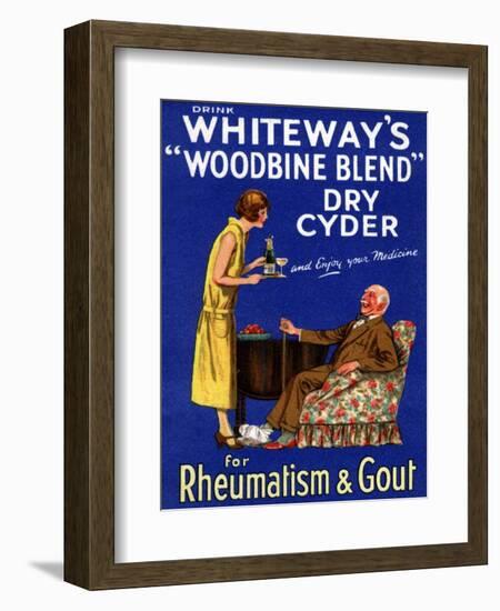 Advertisement for 'Whiteway's 'Woodbine Blend' Dry Cyder', 1920s-English School-Framed Giclee Print