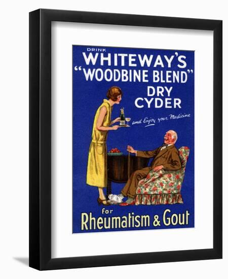 Advertisement for 'Whiteway's 'Woodbine Blend' Dry Cyder', 1920s-English School-Framed Giclee Print